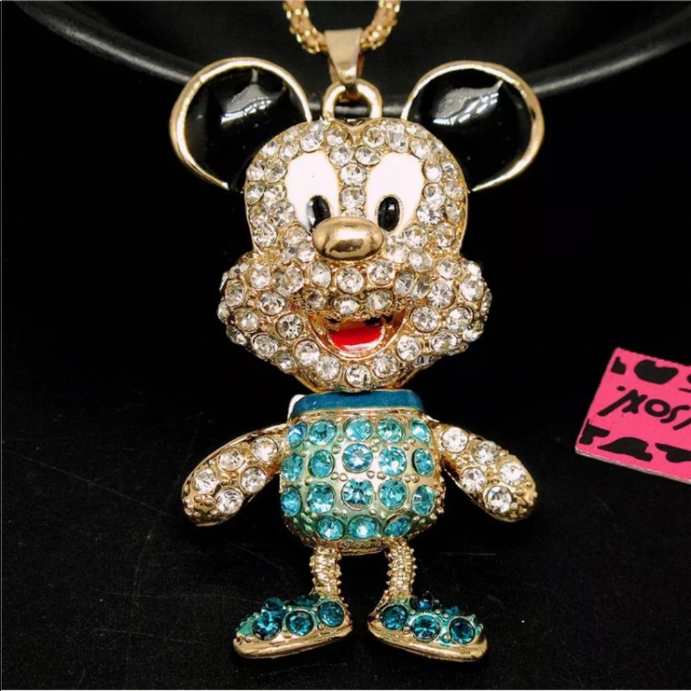 Betsey Johnson Blue Mouse Necklace